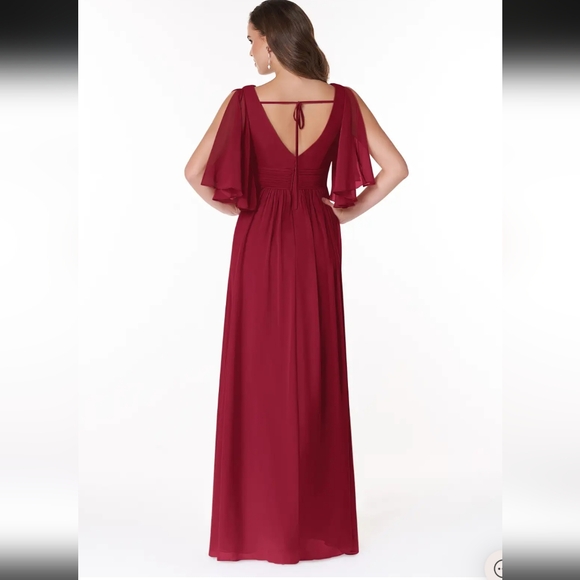 Maroon floor length gown - Picture 2 of 4